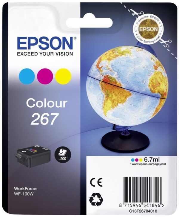 Epson 267 gul - cyan - magenta blækpatron 7ml original - C13T26704010