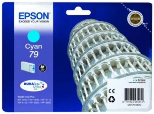 Epson 79 cyan printerpatron 800 sider 6,5ml original C13T79124010