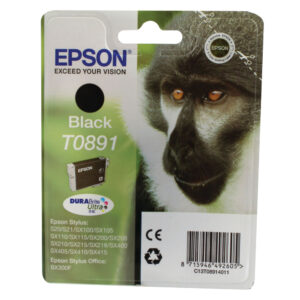 Epson T0891 sort blækpatron 5.8ml original Epson C13T08914011