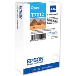 Epson T7012 cyan blækpatron XXL 34,2ml original Epson C13T70124010