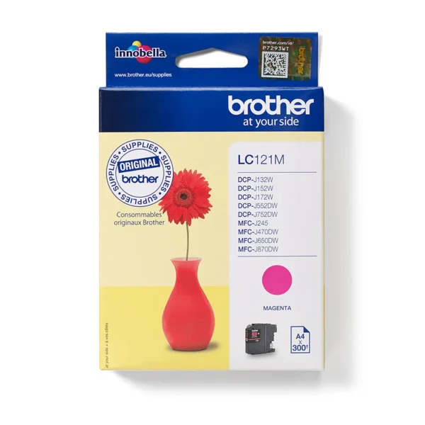 Brother LC121M magenta blækpatron original 300 sider