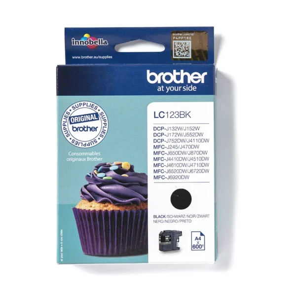 Brother LC123BK sort blækpatron 600 sider original LC-123BK