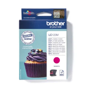 Brother LC123M magenta blækpatron 600 sider original LC-123M