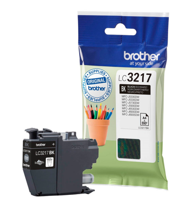 Brother LC3217BK sort blækpatron 550 sider original Brother LC-3217-BK